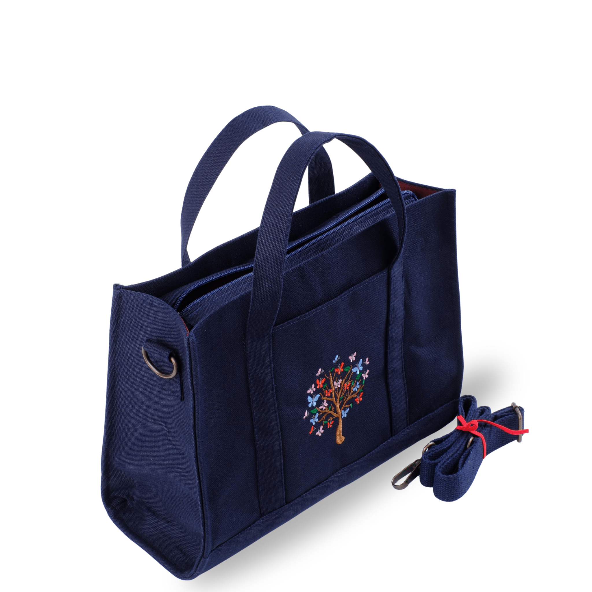 BUTTERFLY TREE - canvas tote and wallet with butterfly tree embroidery – Canvasbag