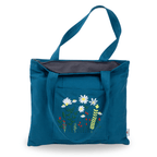Daisy Garden - gabardine bag with Daisy Garden embroidery – handmade by women artisans – Canvasbag
