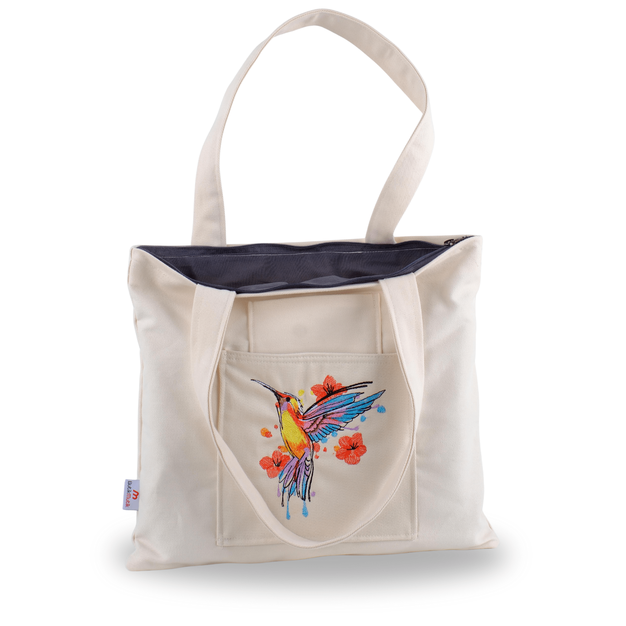 ream canvas bag and wallet with embroidered hummingbird – Canvasbag