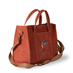 HUMMİNGBİRD - Terracotta canvas tote and wallet set with hummingbird embroidery – Canvasbag