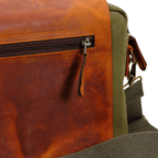 Medium Leather & Canvas Messenger Bag (Crossbody Style) - canvasbag