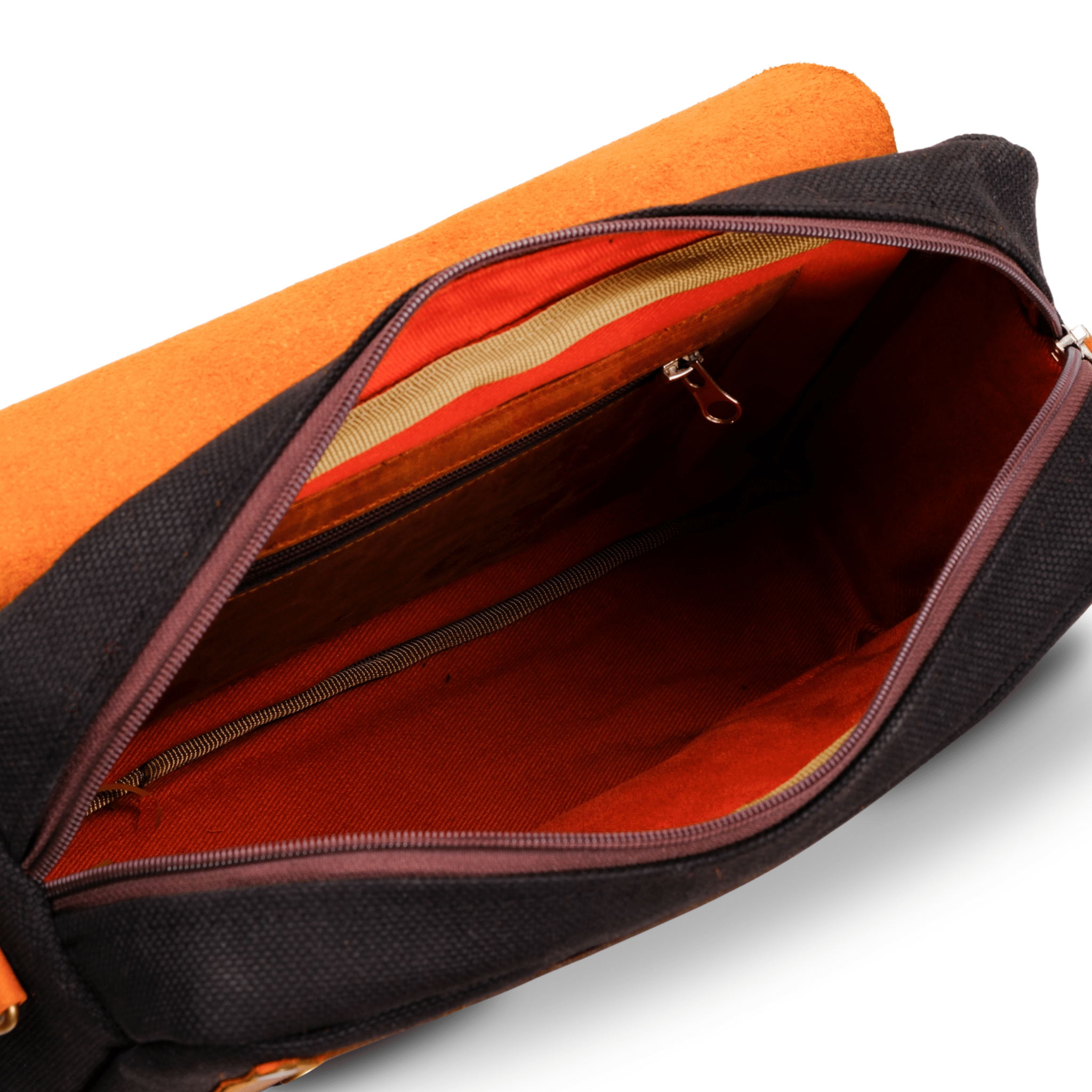 Medium Leather & Canvas Messenger Bag (Crossbody Style) - canvasbag