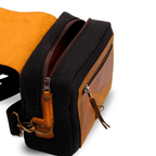 Mini Leather & Canvas Messenger Bag (Crossbody Style) - canvasbag