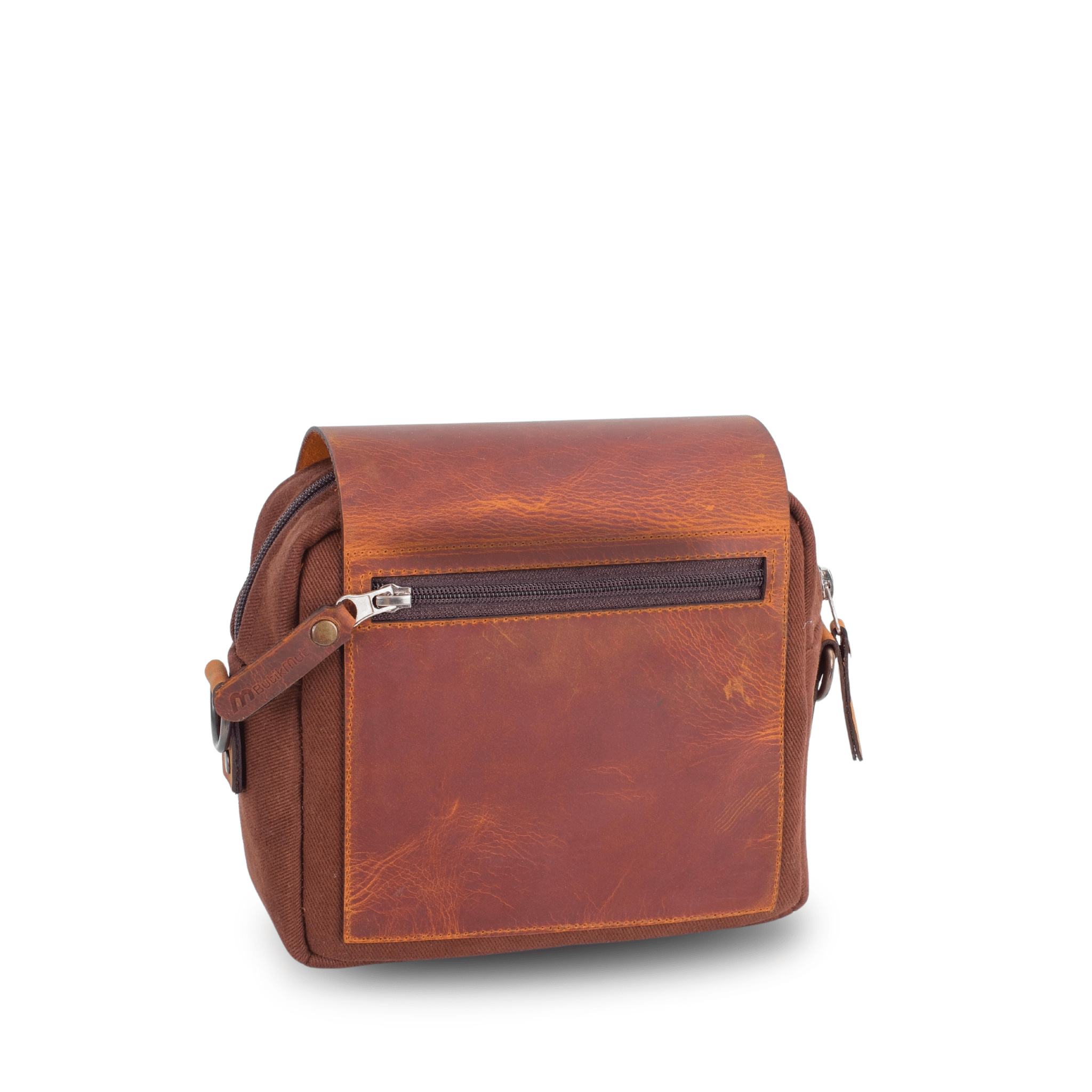 Mini Leather & Canvas Messenger Bag (Crossbody Style) - canvasbag